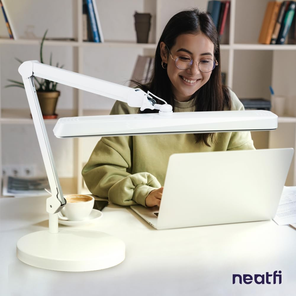 XL 2500 Lumen LED Task Lamp - 5 Modes, Dimmable, Eye-Caring Light