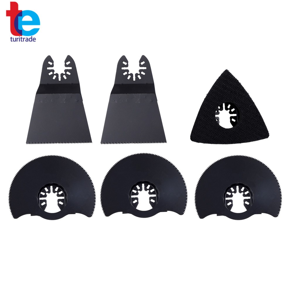 124 PCS Titanium Oscillating Blades Set Multi-Tool Blades with Sandpaper