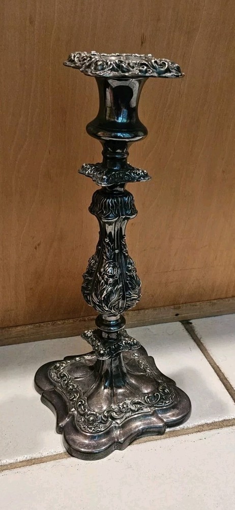Vintage Barker Ellis England Silverplate Candlestick