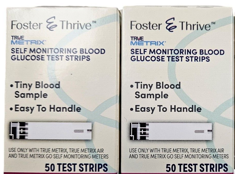 F&T Glucose Test Strips True Metrix 50ct ( 2 pack ) 100 strips total ^