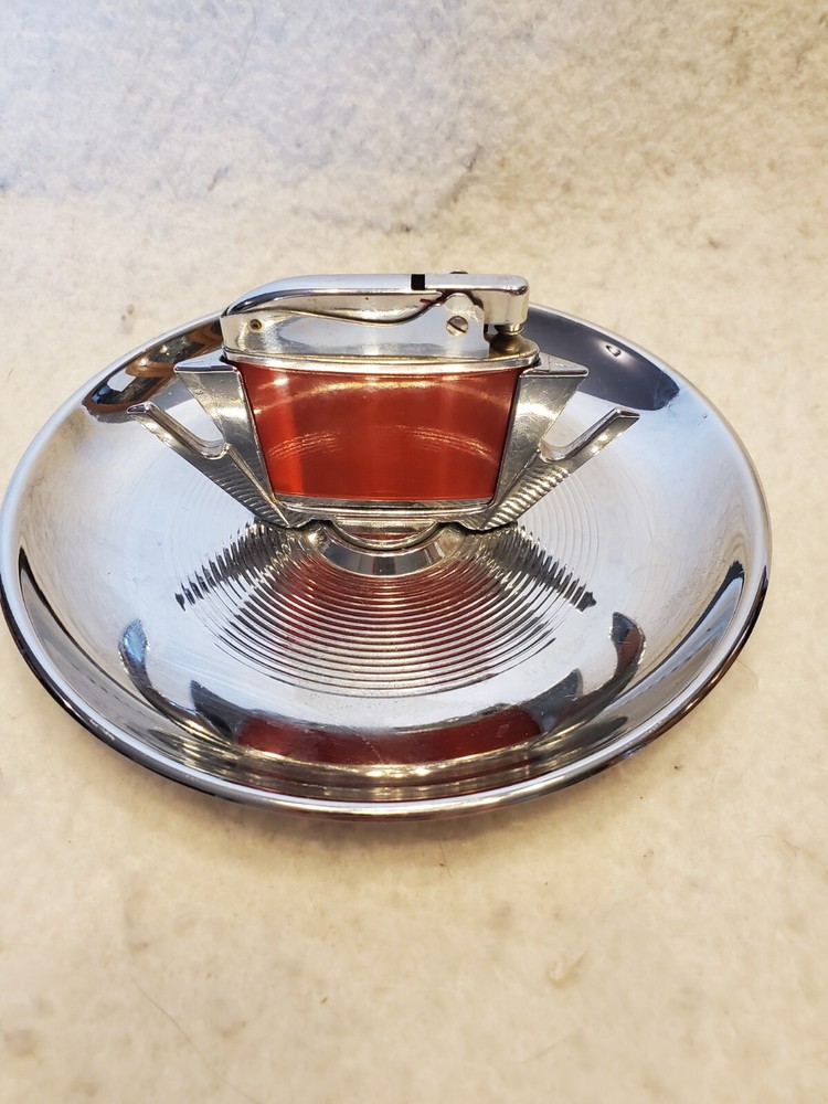 Vintage Tempo Table Lighter Chrome Plated