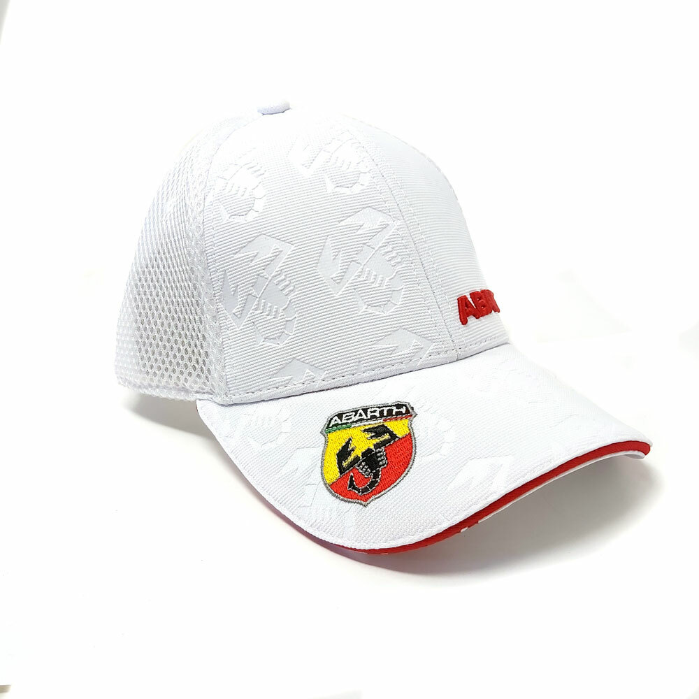 Abarth White Summer Curved Visor Hat