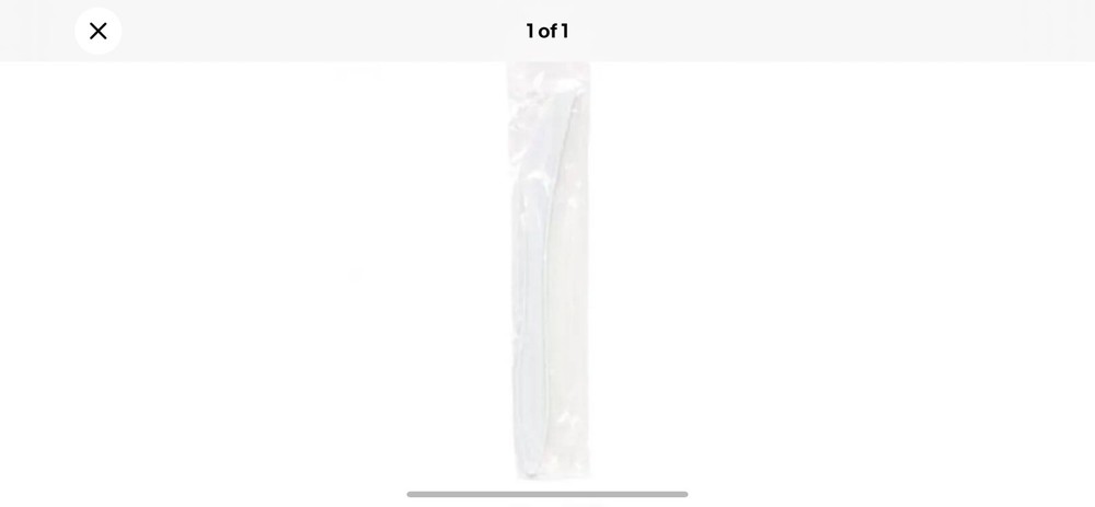 New Sonic DF-1131-2 Medium Weight White Plastic Knife - Wrapped 1000EA per Case