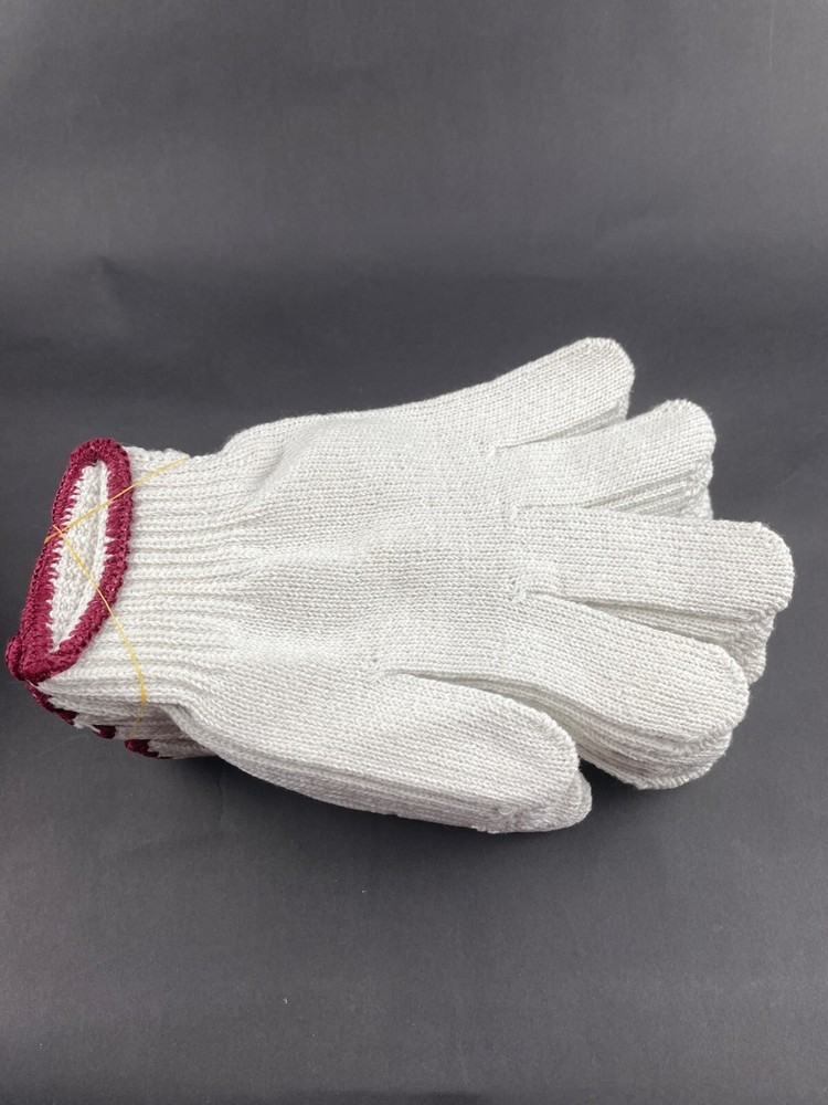12 Pack Natural White String Grip Knit Cotton Work Gloves, XS/Small/Medium/Large