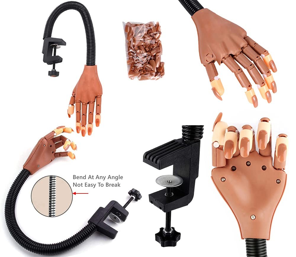 Practice Hand for Acrylic Nails, Professional Nail Practice Hand for Training...
