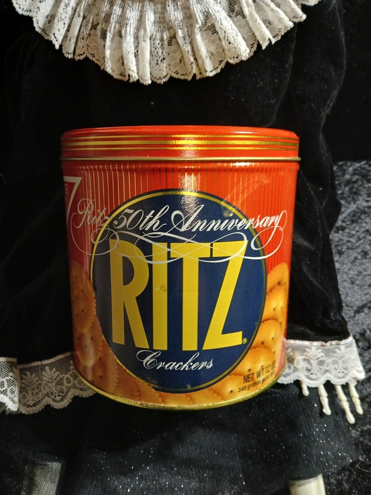Vintage Nabisco Ritz Crackers 50th Anniversary Cracker Tin 12 OZ