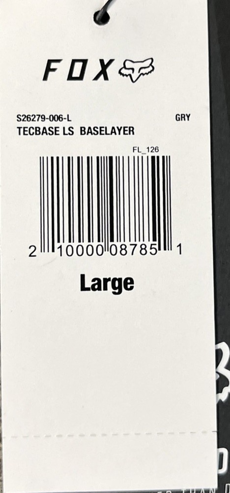 FOX TecBase Base layer GRY Large