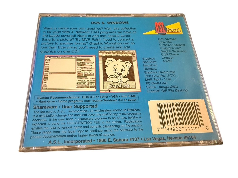 ASL Software Publishing CAD/Graphics & Clipart Pak 1 Software CD