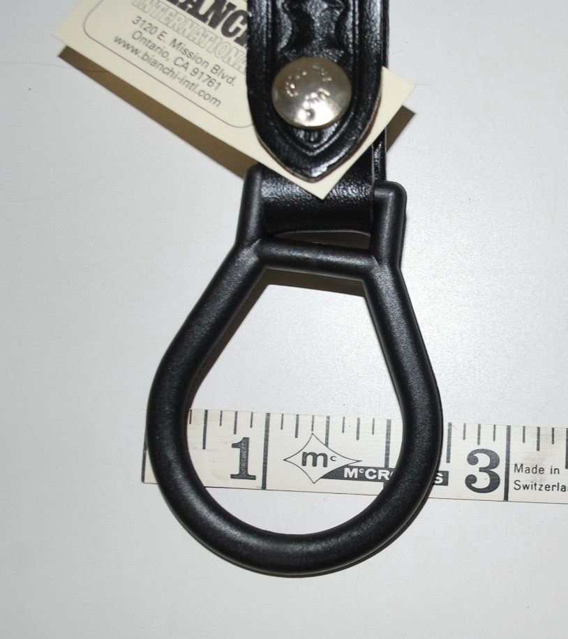 Bianchi Flashlight Holder, Basket Weave, Black Leather, D-Cell