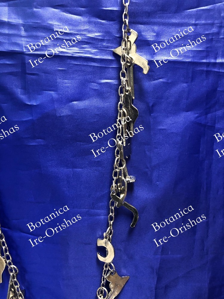 CADENA DE ACHABA PARA OGUN OGGUN SILVER COLOR RELIGION YORUBA