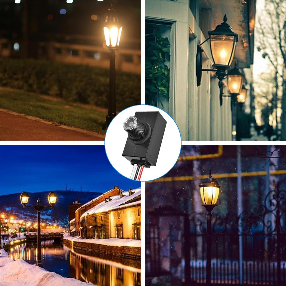 2Pcs Hard-Wired Post Eye Light Control Sensor, 100-277V Auto On/Off, Outdoor Wat
