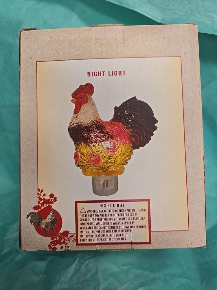 Cracker Barrel Rooster Night Light New In Box