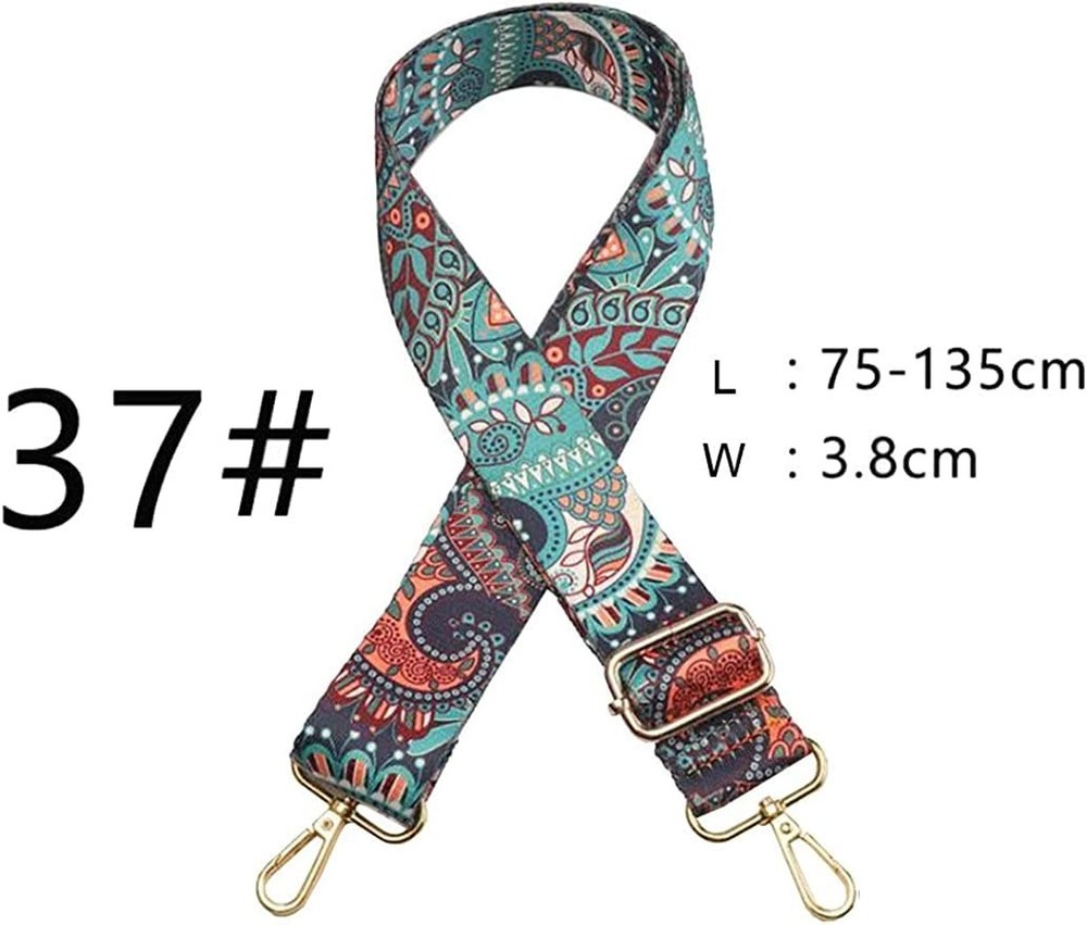 Purse Strap Replacement Guitar Style Multicolor Canvas One Size,