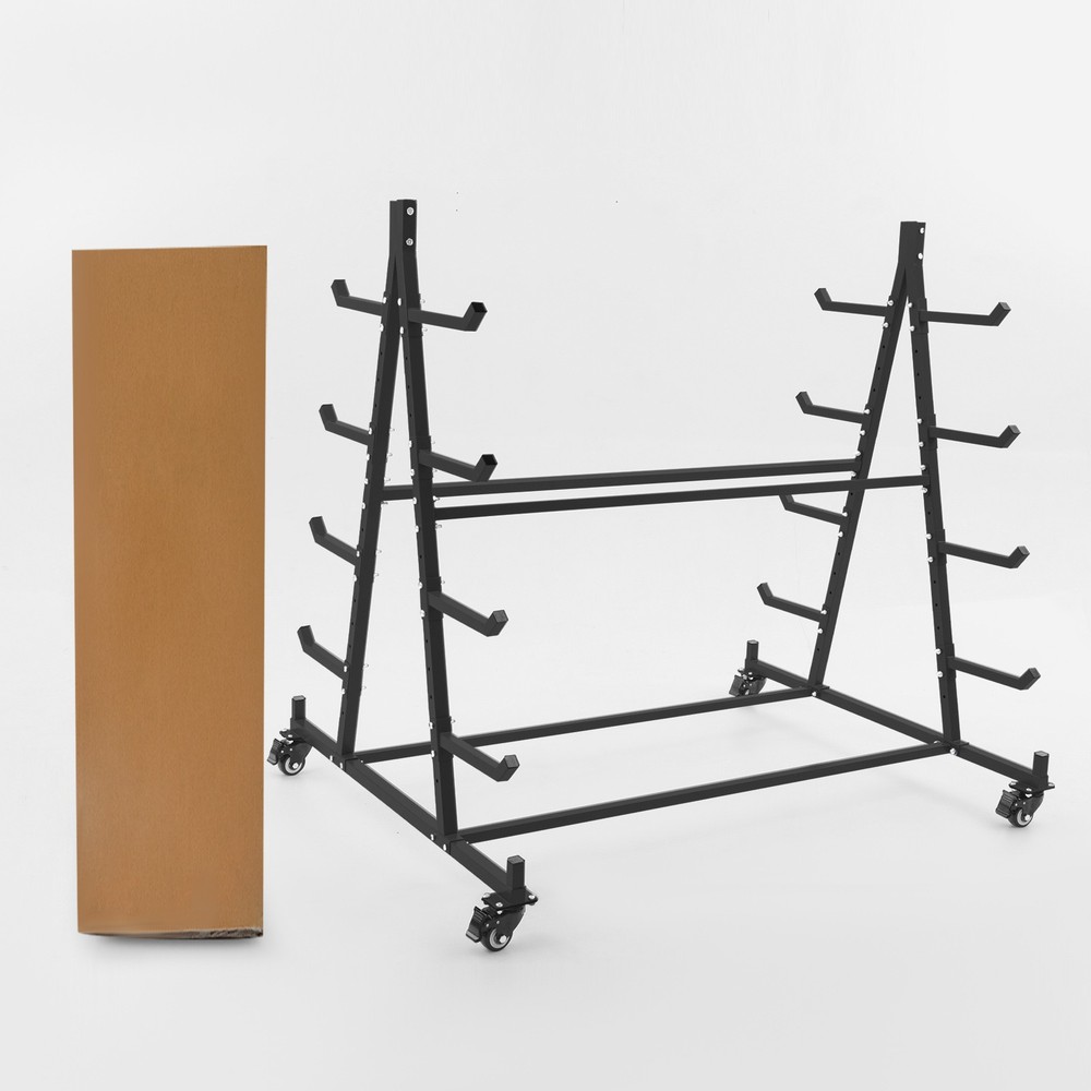5 Tier Iron Horizontal Lumber Storage Rack Storage Rolling Triangle Rack 500LBS
