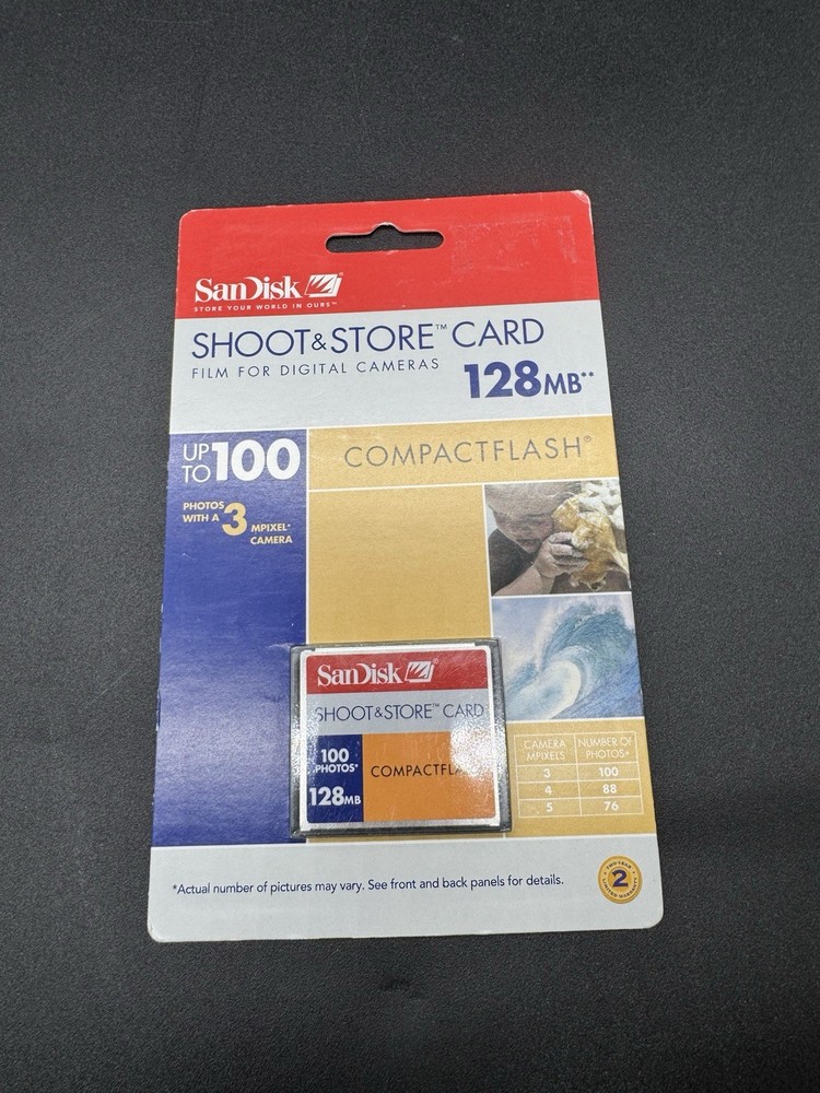 NEW Sandisk 128MB Compact Flash CF Shoot & Store Card