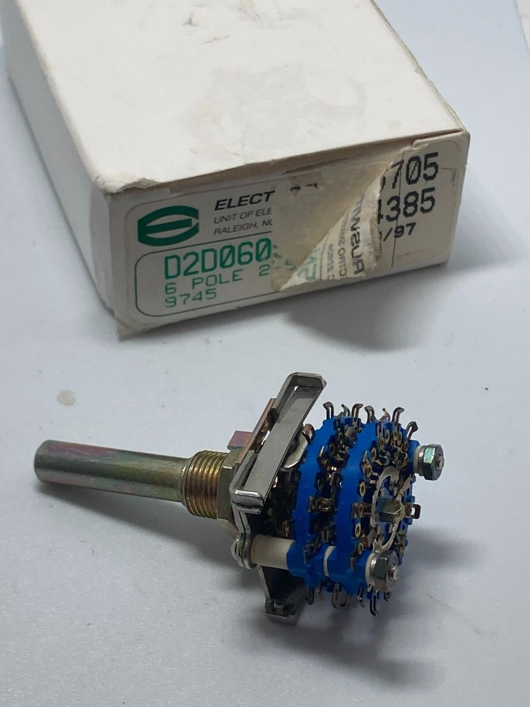 ELECTROSWITCH D2D0605N SWITCH ROTARY 6 POLE 2-5 POS ADJUSTABLE NIB