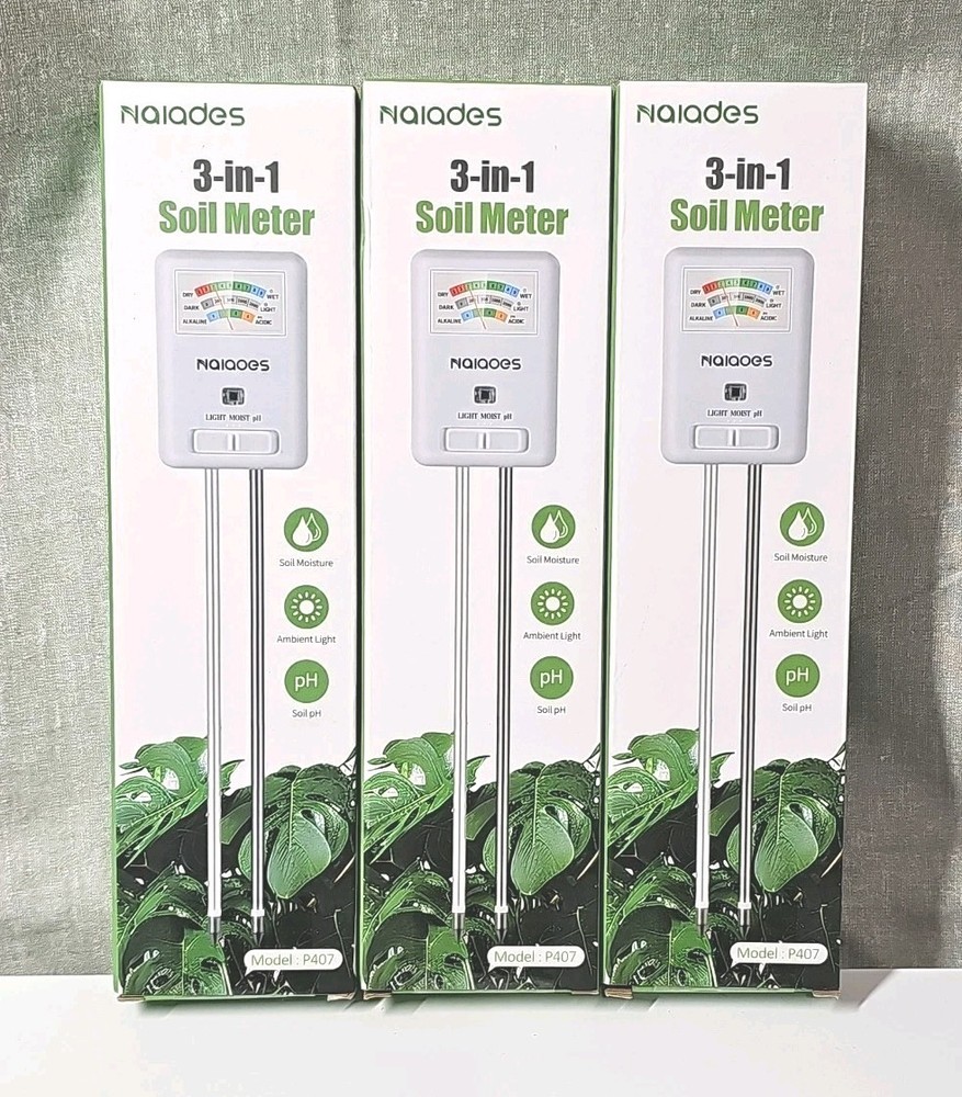 3 Pack- 3 In 1 Soil Meter, Moisture Meter, Model P407