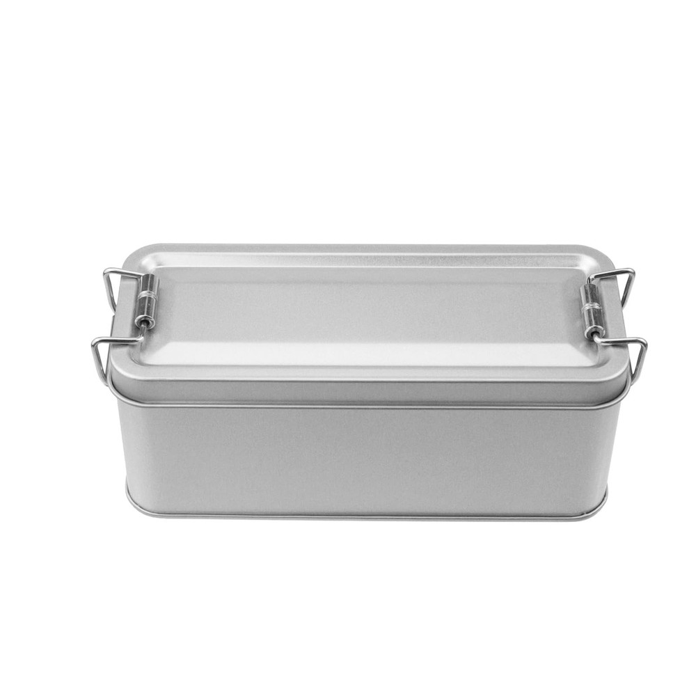 2 Pack Silver Tin Box Containers Metal Storage Box with Lids Rectangular Cont...
