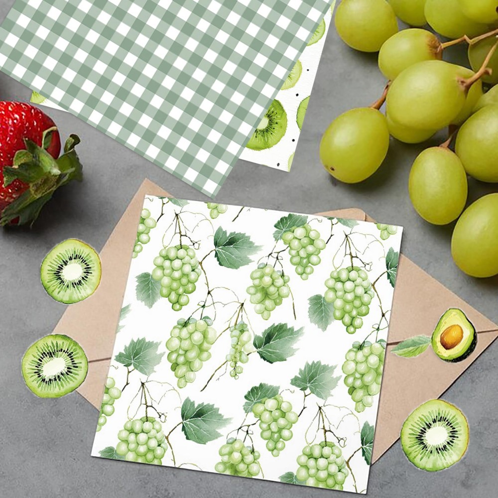 Fruit Themed Scrapbook Paper Summer Pattern Pear Decorative 6 Inch 24 Sheets