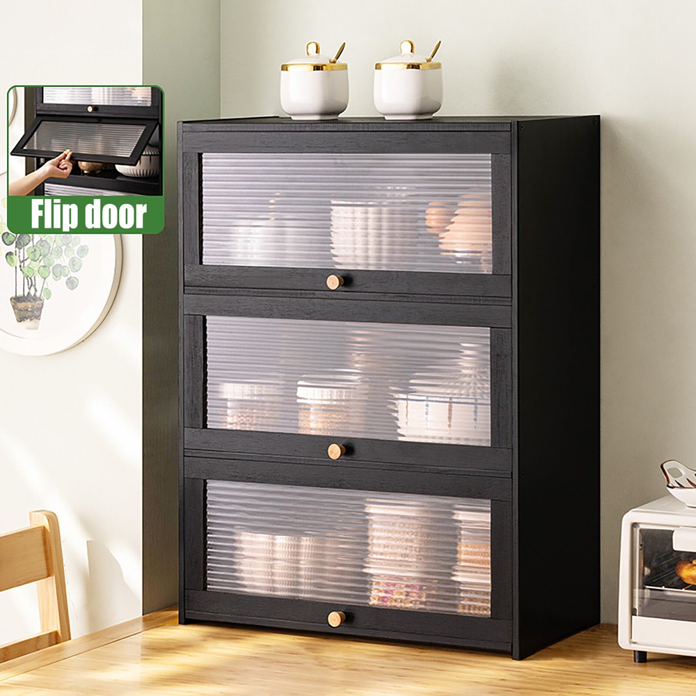 Stylish Black Storage Cabinet – Space-Saving Solution for Home Organization