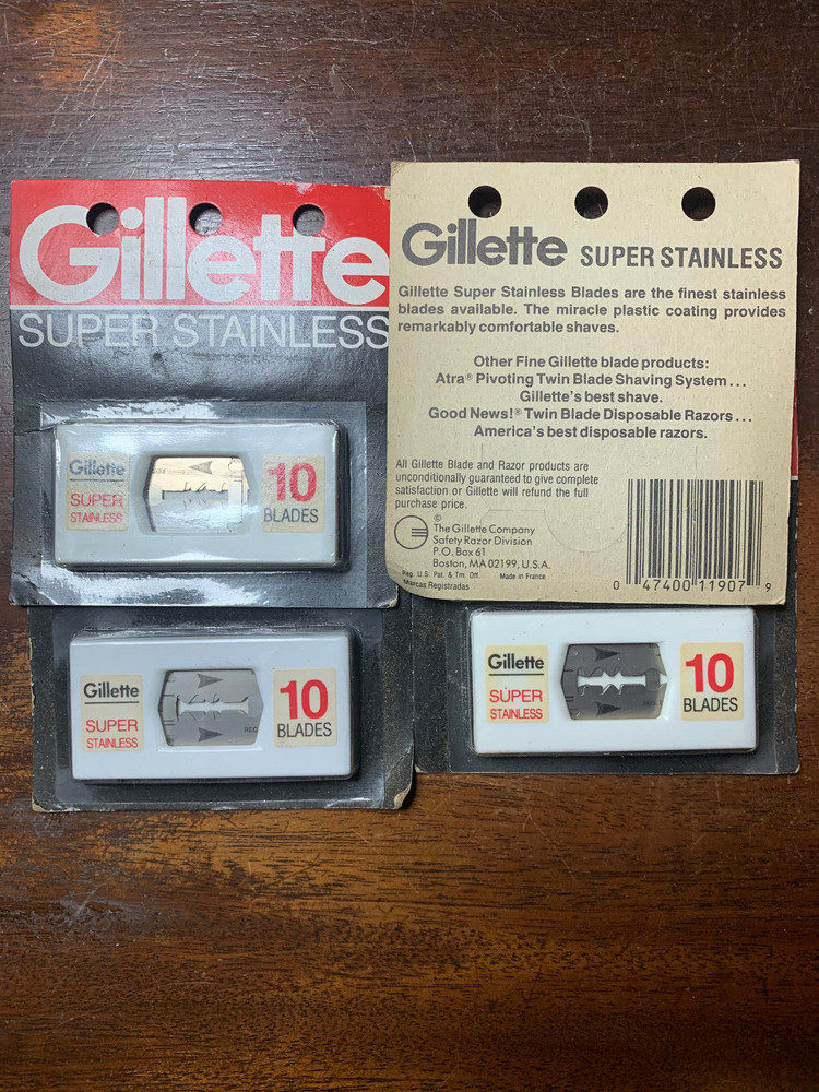 GILLETTE SUPER STAINLESS  10 BLADE PACKAGE NOS- (BAR CODE-4740011907)
