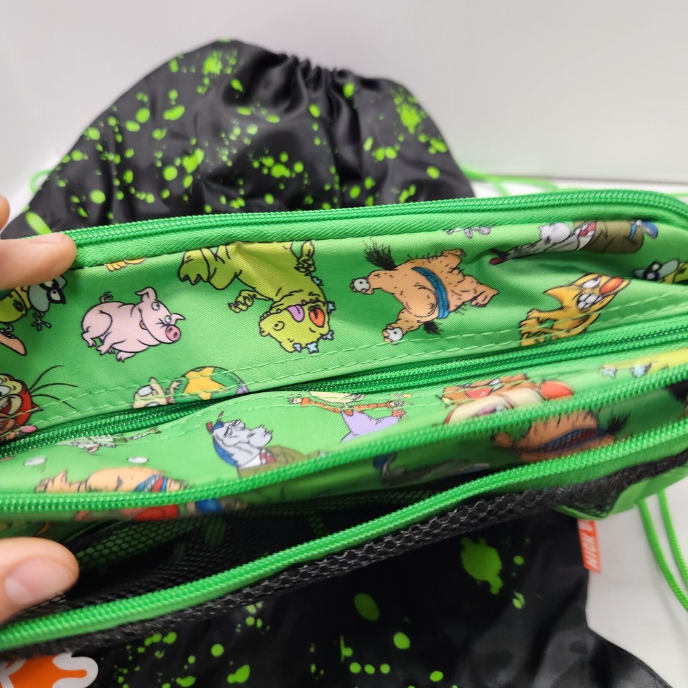 Nicktoons Toiletry Bag- Nick Box Exclusive Green Plus GUTS Drawstring Bag