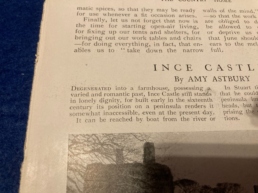 INCE CASTLE ABSTRACT ARTICLE SINGLE PAGE page 25/18cm