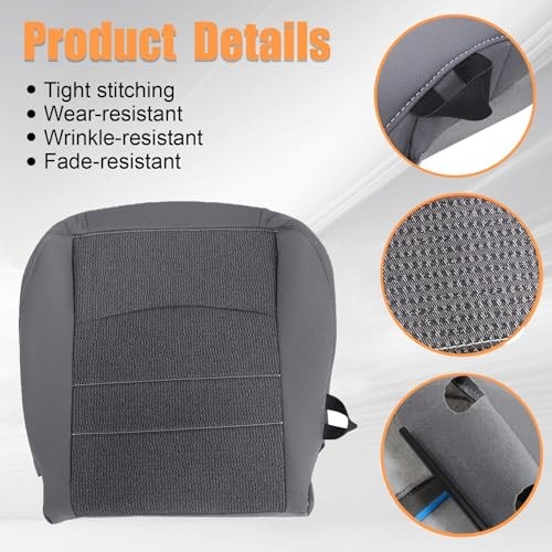 Driver Side Bottom Cloth Replacement Seat Cover Gray （#X8） Compatible with