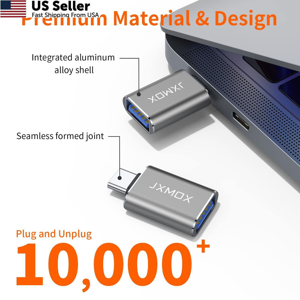 USB C to Adapter [2-Pack], Thunderbolt 3 3.0 OTG Grey