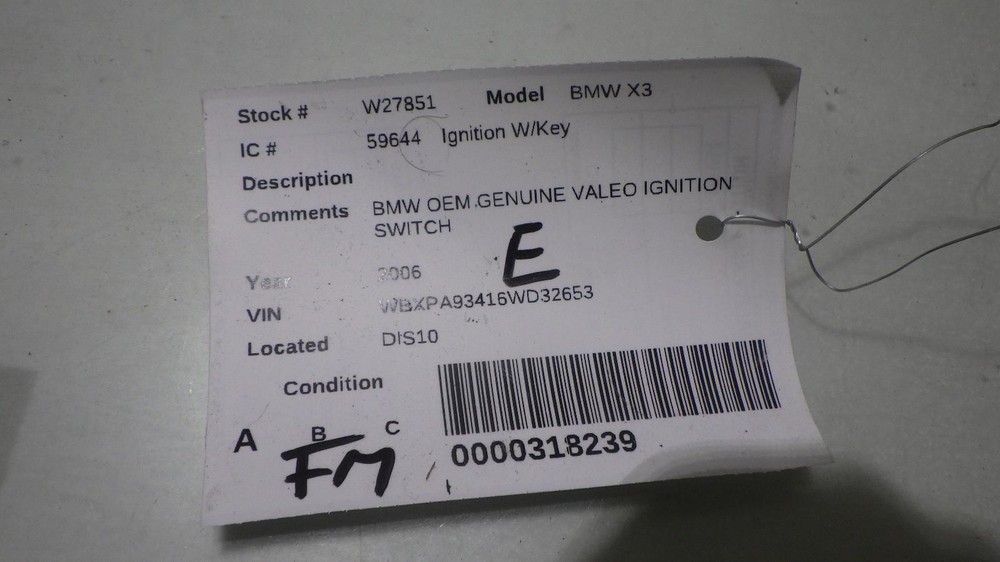 06 BMW X3 IGNITION SWITCH