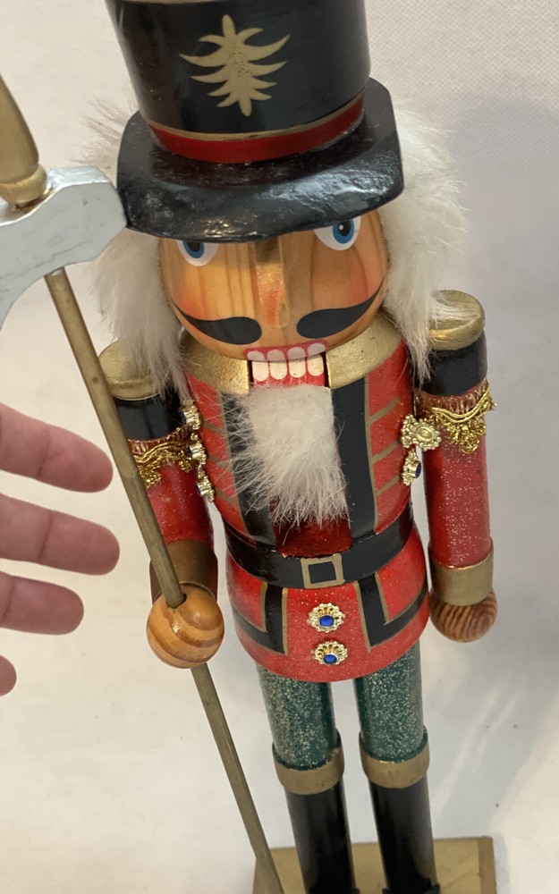 Deluxe 10" Wooden Colorful Nutcracker w Glitter