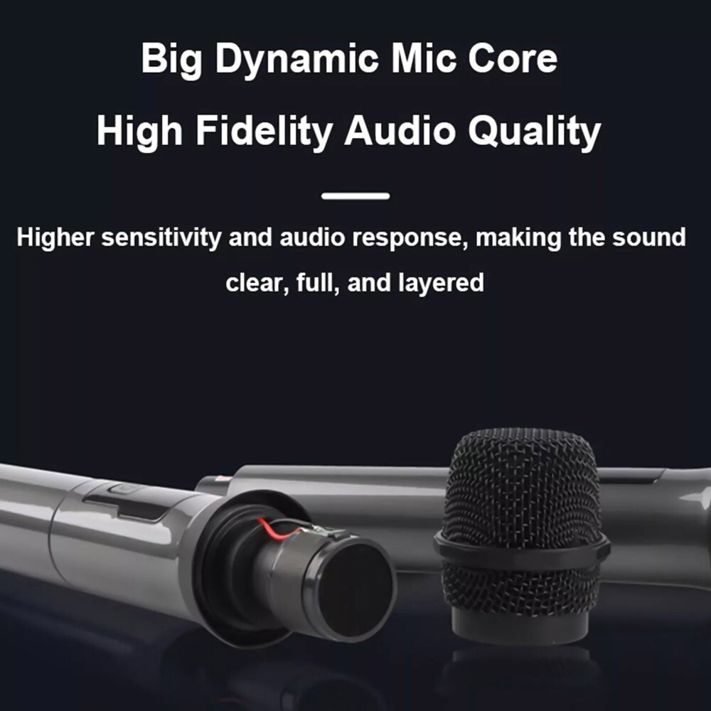 Pro UHF Wireless Microphone System Set Dual Handheld Rechargeable Karaoke Kit US