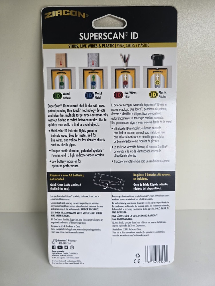 Zircon SuperScan ID Advanced Stud Finder