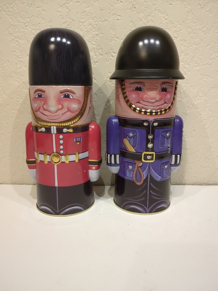 2 EMPTY Collectable Tin Container Display