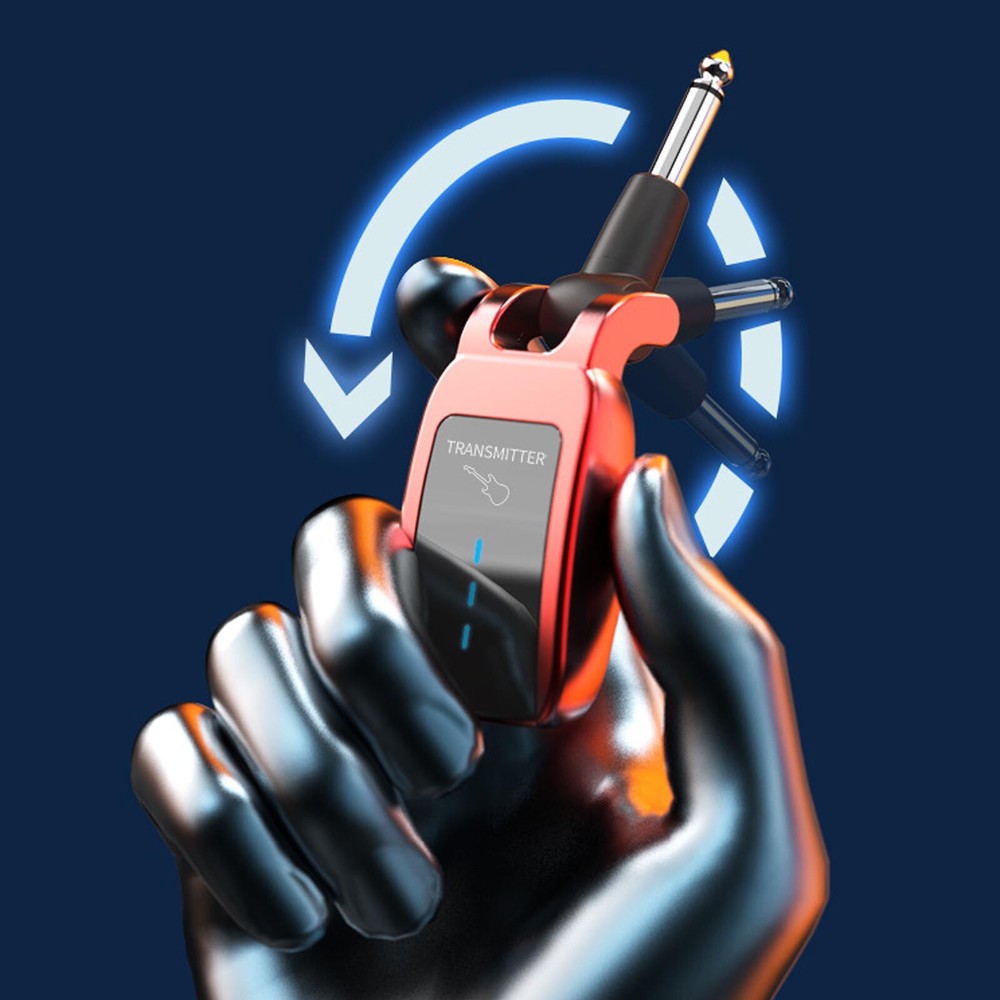 UHF Guitar Wireless System LED Display Rechargeable Transmitter and Receiver