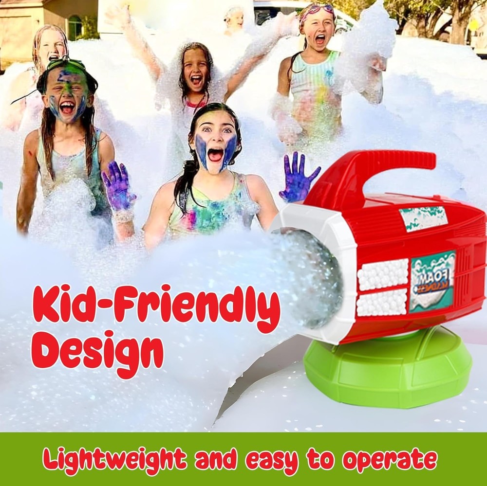 Bubble Foam Machine for Parties & Bath Fun - Portable Powerful Foam Maker with R