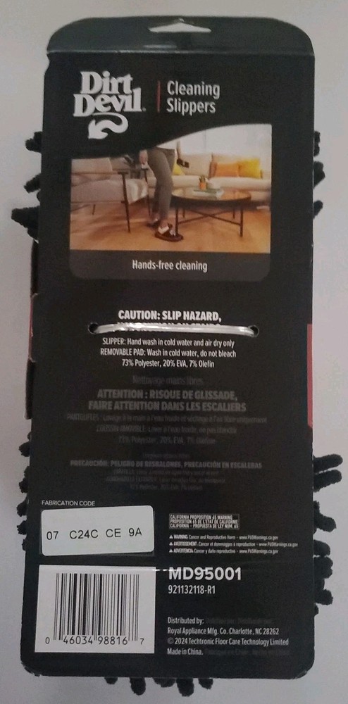 Dirt Devil Microfiber Cleaning Slippers MD95001