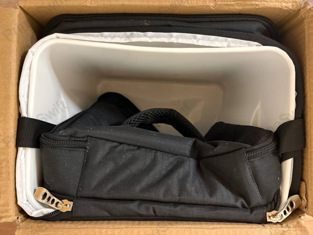 MOJECTO Medium Cooler Lunch Bag Dual Compartment Leakproof 600D Black