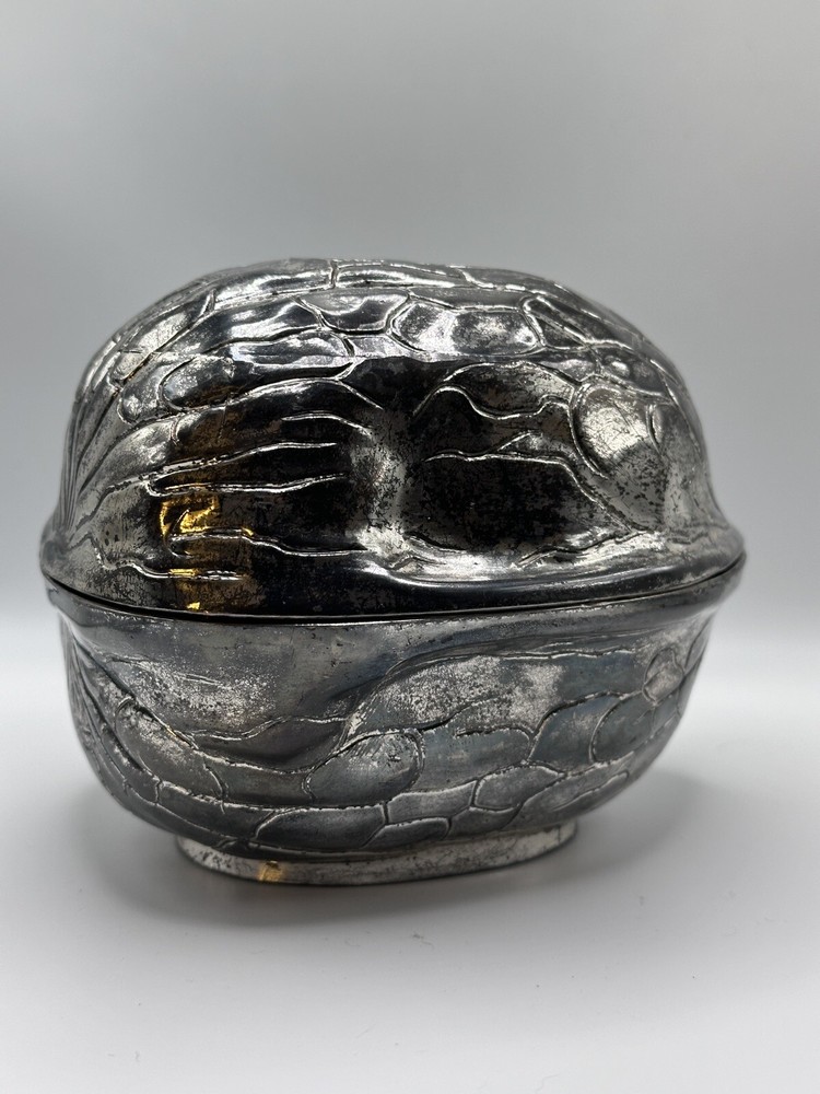 F B Rogers Silver Co Walnut Box 2 piece Trinket Box