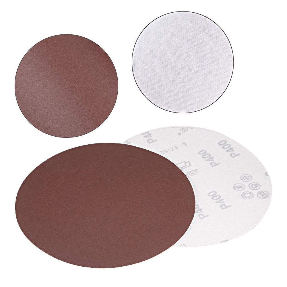 10Pcs 7" Hook and Loop Sanding Disc 400 Grits Flocking Sandpaper Brown