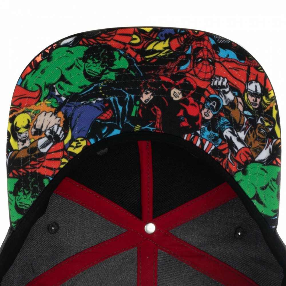 Marvel Logo Carbon Fiber Adjustable Grey Snapback Grey