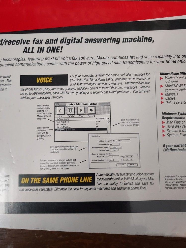 NOS Prometheus Ultima 14,400 BPS Data Modem Fax For Apple Macintosh Computer
