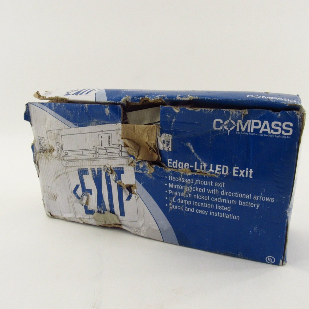 Compass Mount Exit Sign Industrial Office Edge-lit LED Acrylic Panels 2a