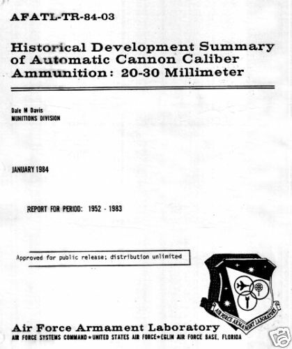 20 - 30mm CANNON SHELL CARTRIDGE AMMUNITION DEVELOPMENT CONCEPT DESIGN REPORT