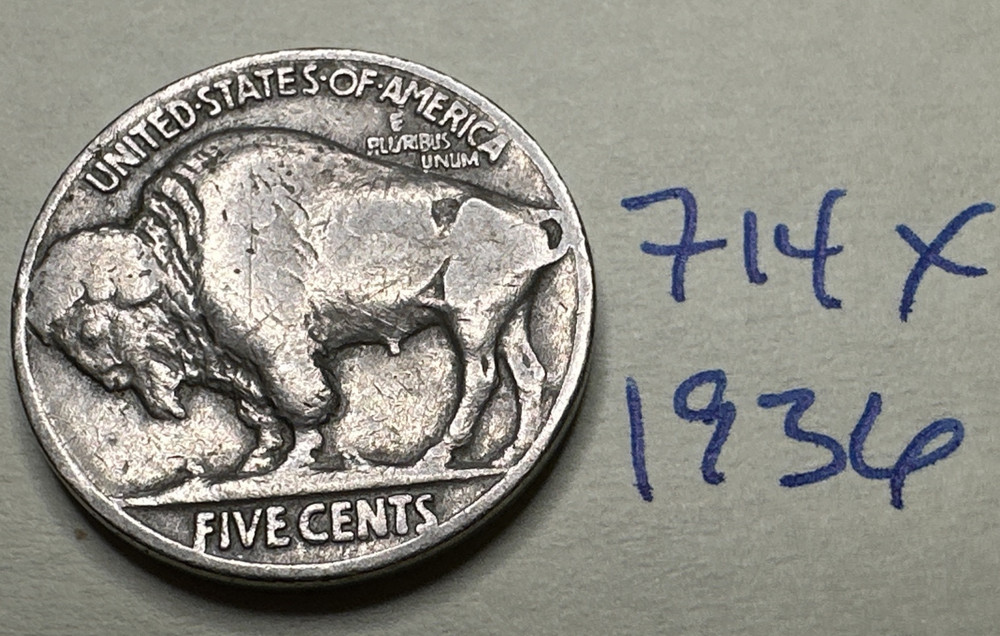 1936 Buffalo Nickel Full Date 5C 714X