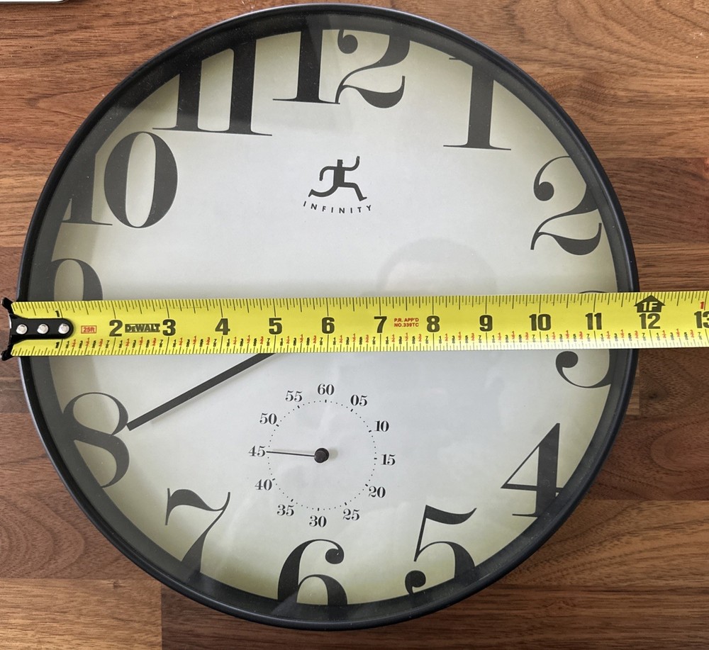 Infinity Instruments 11.75” Wall Clock Black