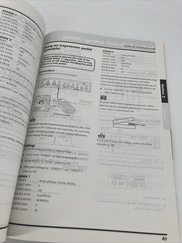 Instruction Manual for Boss Multi-Effects Vf-1 Processor. OEM. Fast Shipping.