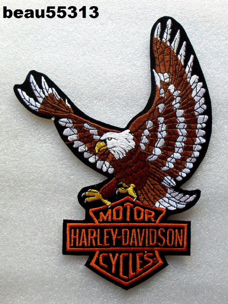⭐LARGE 6.5" x 9" HARLEY DAVIDSON "BAR & SHIELD EAGLE" VEST JACKET BACK PATCH