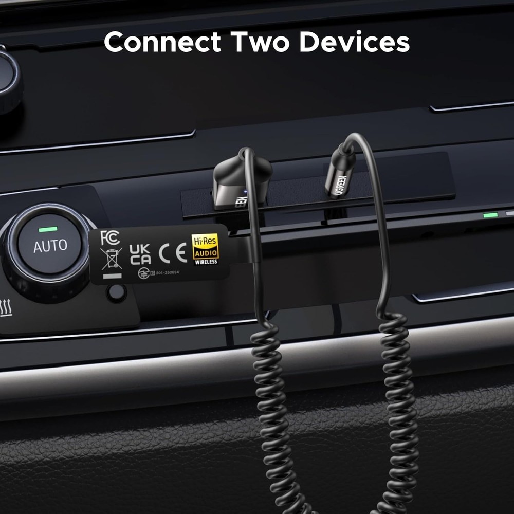 Compact Bluetooth 6.0 Car Adapter: Convert Aux to Bluetooth with LDAC Support