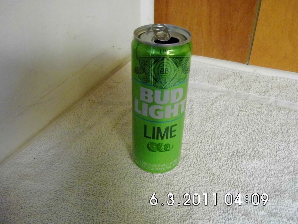 Bud Light Lime Slim Aluminum Can Empty 12 oz. Top Opened Wrong Date NOT 2011